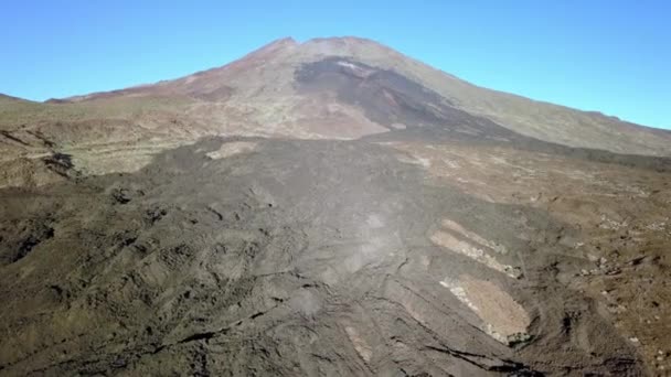 Una Vista Aerea Del Lato Del Vulcano Teide Spagna Con — Video Stock