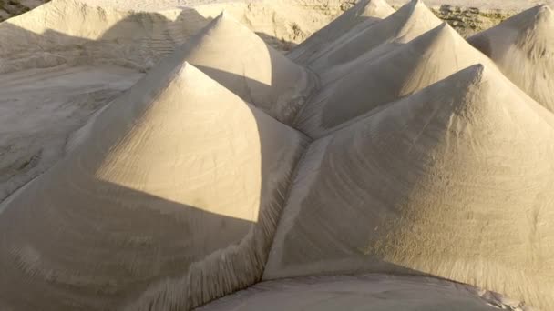 Αμμόλοφοι Περιοχή Εξόρυξης Βραδινός Ήλιος Ρίχνει Μεγάλες Σκιές Από Την — Αρχείο Βίντεο