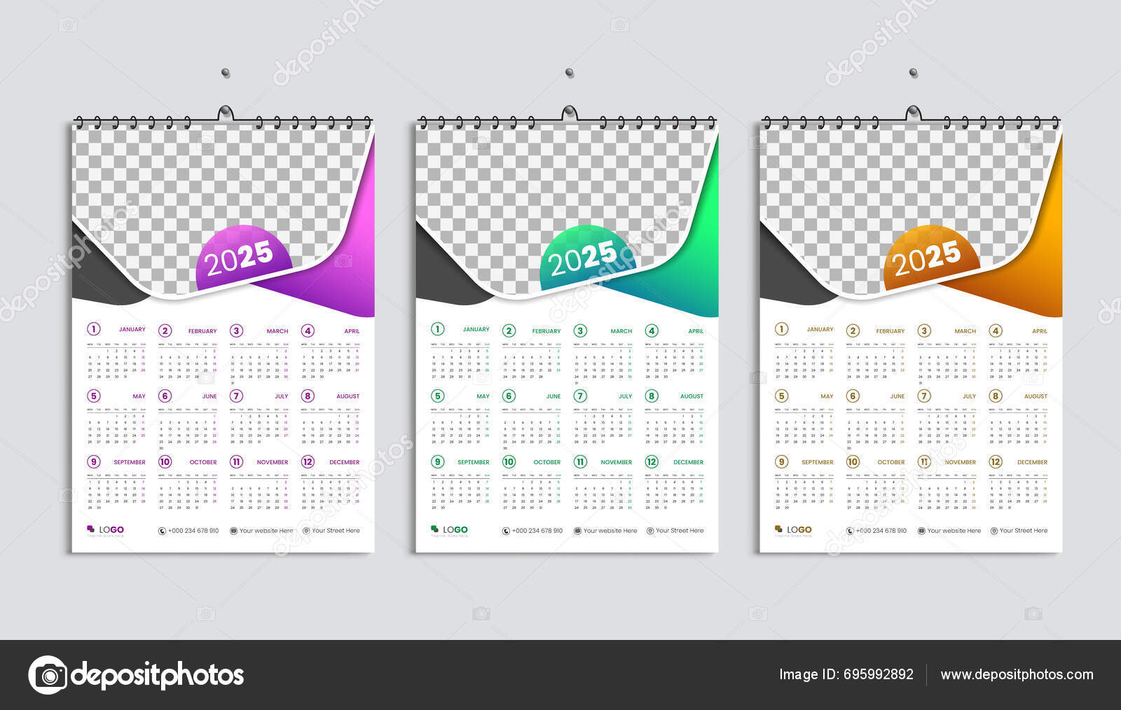 2025 Kalender Vecka Startar Från Måndag Enkel Och Minimal Kalender — stockvektor av ©subratapaul