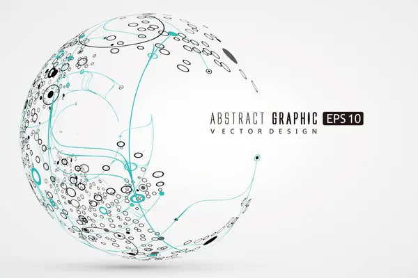 Abstraktní Sférická Grafika Futuristické Koncepční Linie Design Technologického Smyslu — Stockový vektor