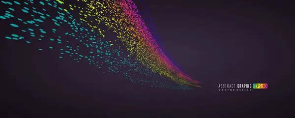 Движущиеся Ленты Состоящие Бесчисленных Красочных Точек Векторной Графики — стоковый вектор