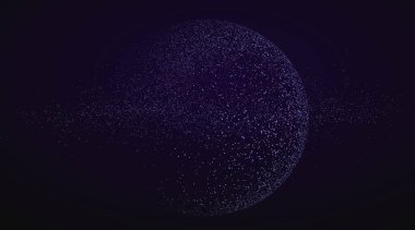 Sayısız parçacıktan oluşan gezegen grafikleri, vektör illüstrasyonu.