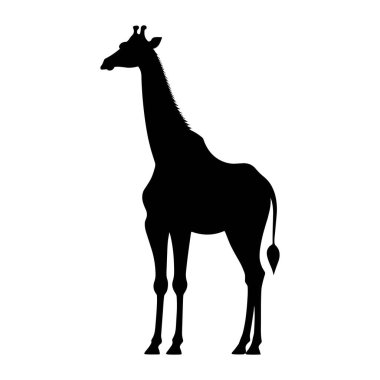 Zürafa hayvan yassı logo illüstrasyonu