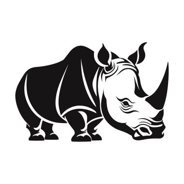 Gergedan hayvan düz simge logosu