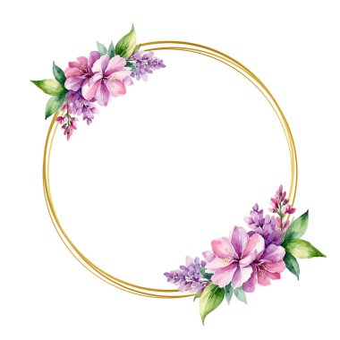 suluboya çiçek çelenk çerçeve arkaplanı