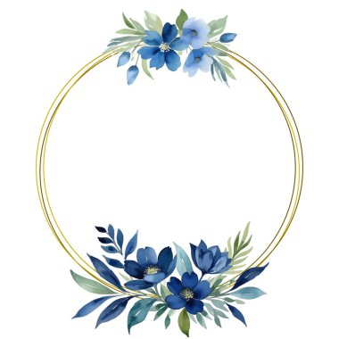 Suluboya çiçekli çerçeve arka plan