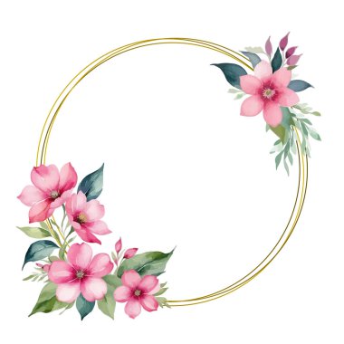 Suluboya çiçekli çerçeve arka plan