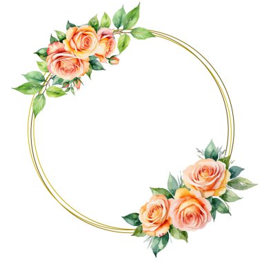 Suluboya çiçekli çerçeve arka plan