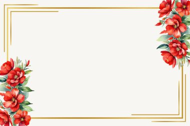 suluboya çiçek arkaplan çerçeve kenarı