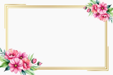 suluboya çiçek arkaplan çerçeve kenarı