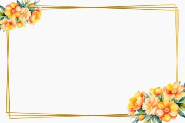 suluboya çiçek arkaplan çerçeve kenarı