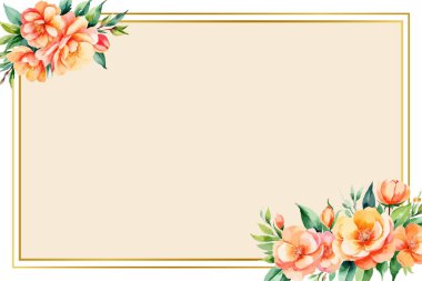 suluboya çiçek arkaplan çerçeve kenarı