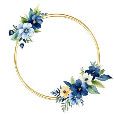 suluboya çiçek çelenk çerçeve arkaplanı