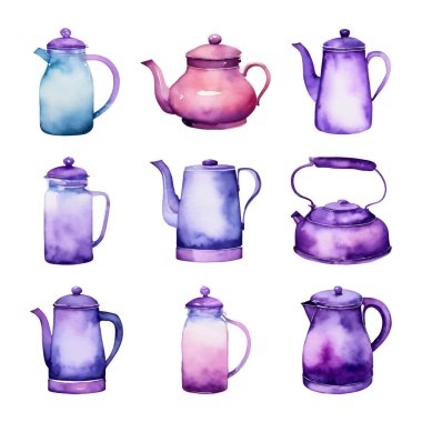 Çaydanlığın suluboya seti