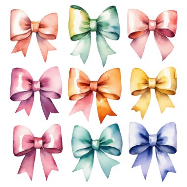 Renkli fiyonklar, suluboya. vektör.