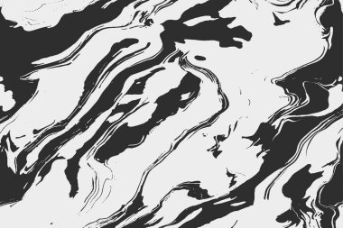 Siyah ve beyaz düzensiz şekil ve çizgilerle soyut geometrik grunge dokusu