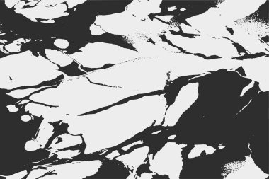 Siyah ve beyaz düzensiz şekil ve çizgilerle soyut geometrik grunge dokusu