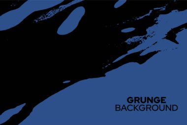 Grunge Arkaplanı Mavi ve Siyah Boya Vuruşlarıyla