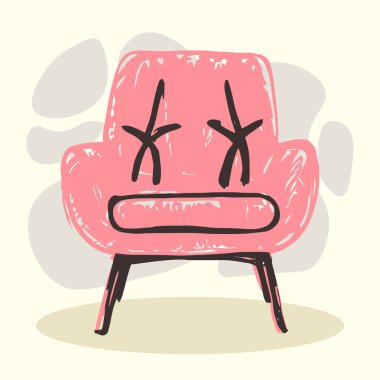 El Çekimi Pembe Sandalye Çizimi