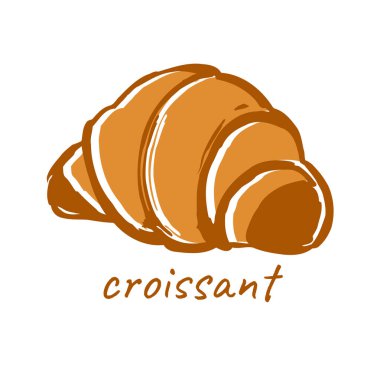 Lezzetli Altın Kahverengi Kruvasan Çizimi