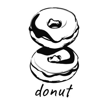 İki Çörek Yığılmış Çizim Çizimi