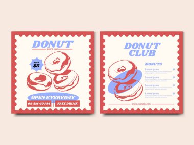 Donut Dükkanı İlanı ve Menü Fiyat Listesi Kare Afişi Sosyal Medya