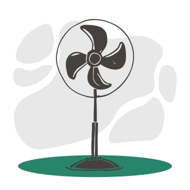 Beyaz arka planda siyah bir fan tasviri