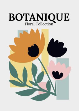 Botanique Çiçek Koleksiyonu Soyut Çiçek Posteri