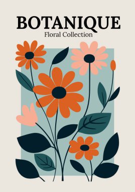 Botanique Çiçek Koleksiyonu Poster İllüstrasyonu
