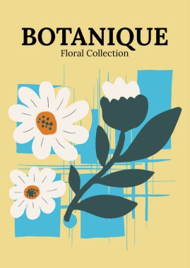 Botanique Çiçek Koleksiyonu Minimalist Daisy İllüstrasyonu