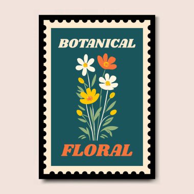 Modern ve Şık Çiçek İllüstrasyon Sanat Yazdırma Posteri Dekorasyonu