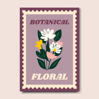 Modern ve Şık Çiçek İllüstrasyon Sanat Yazdırma Posteri Dekorasyonu