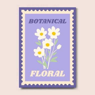 Modern ve Şık Çiçek İllüstrasyon Sanat Yazdırma Posteri Dekorasyonu