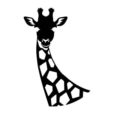 Zürafanın silueti kafa ve boyun ikonu