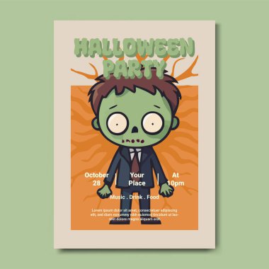 Zombi Resimli Cadılar Bayramı Partisi Posteri