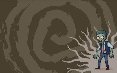 Cadılar Bayramı Zombi Animasyon Arkaplan Çizimi