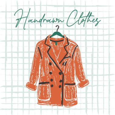 El Çizimi Turuncu Ceket Çizimi