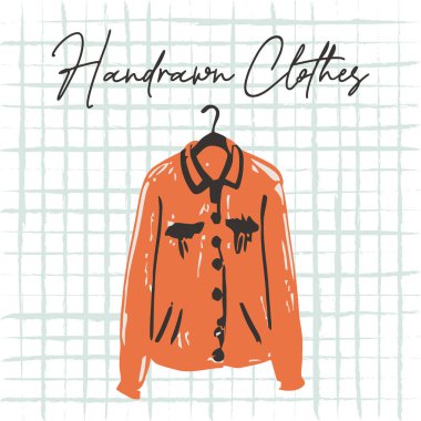 El Çizimi Turuncu Ceket Çizimi