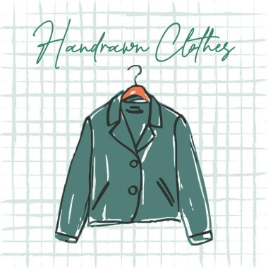 El Çizimi Yeşil Ceket Çizimi