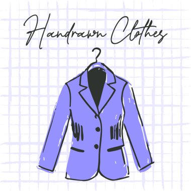 El Çizimi Mor Ceket Çizimi