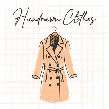 El Çizimi Krem Ceket Çizimi