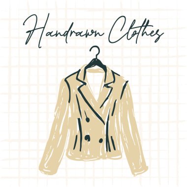 El çizimi ceket illüstrasyonu