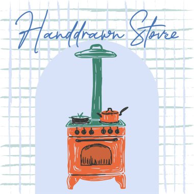 El yapımı Vintage Soba İllüstrasyonu