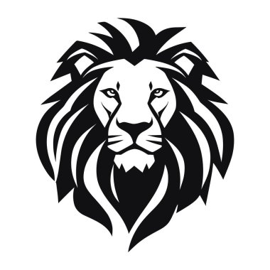 Beyaz arkaplanda siyah aslan başı logosu