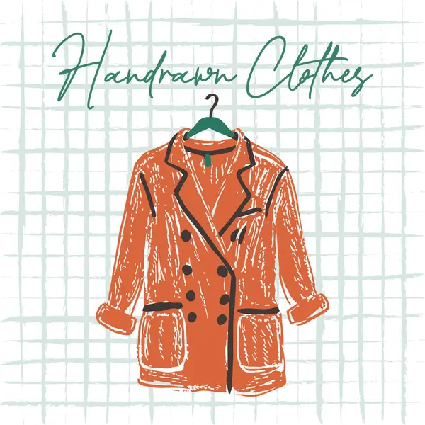 El Çizimi Turuncu Ceket Çizimi