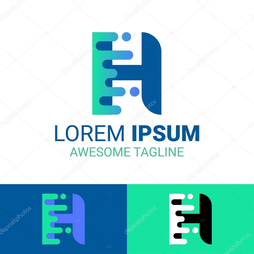 Modern and Creative Letter H Logo Design with Gradient Color