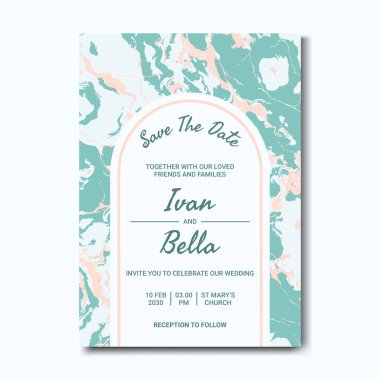 Seçkin Düğün Davetiyesini Mermer Arkaplanlı Kaydet