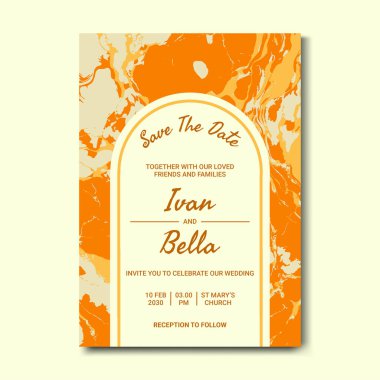 Seçkin Düğün Davetiyesini Mermer Arkaplanlı Kaydet