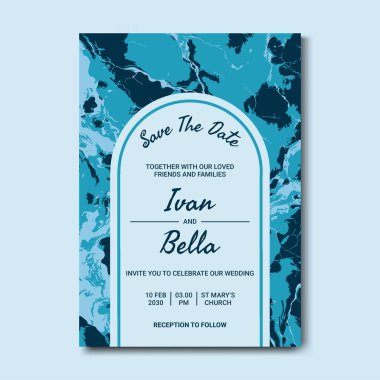 Seçkin Düğün Davetiyesini Mermer Arkaplanlı Kaydet