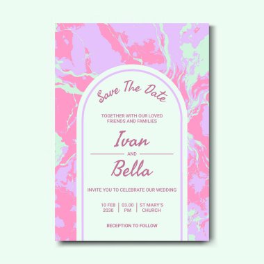 Seçkin Düğün Davetiyesini Mermer Arkaplanlı Kaydet